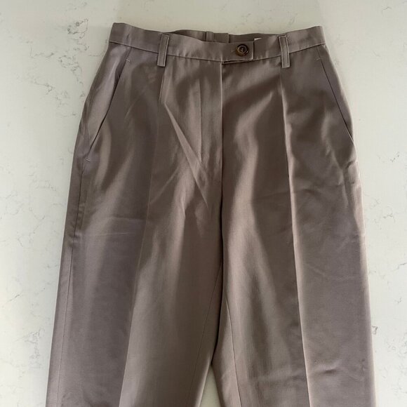 Jil Sander Pur New Wool Hi Rise Pants w Cuff Zip Detail Neutral Taupe Sz 34 - Picture 4 of 12